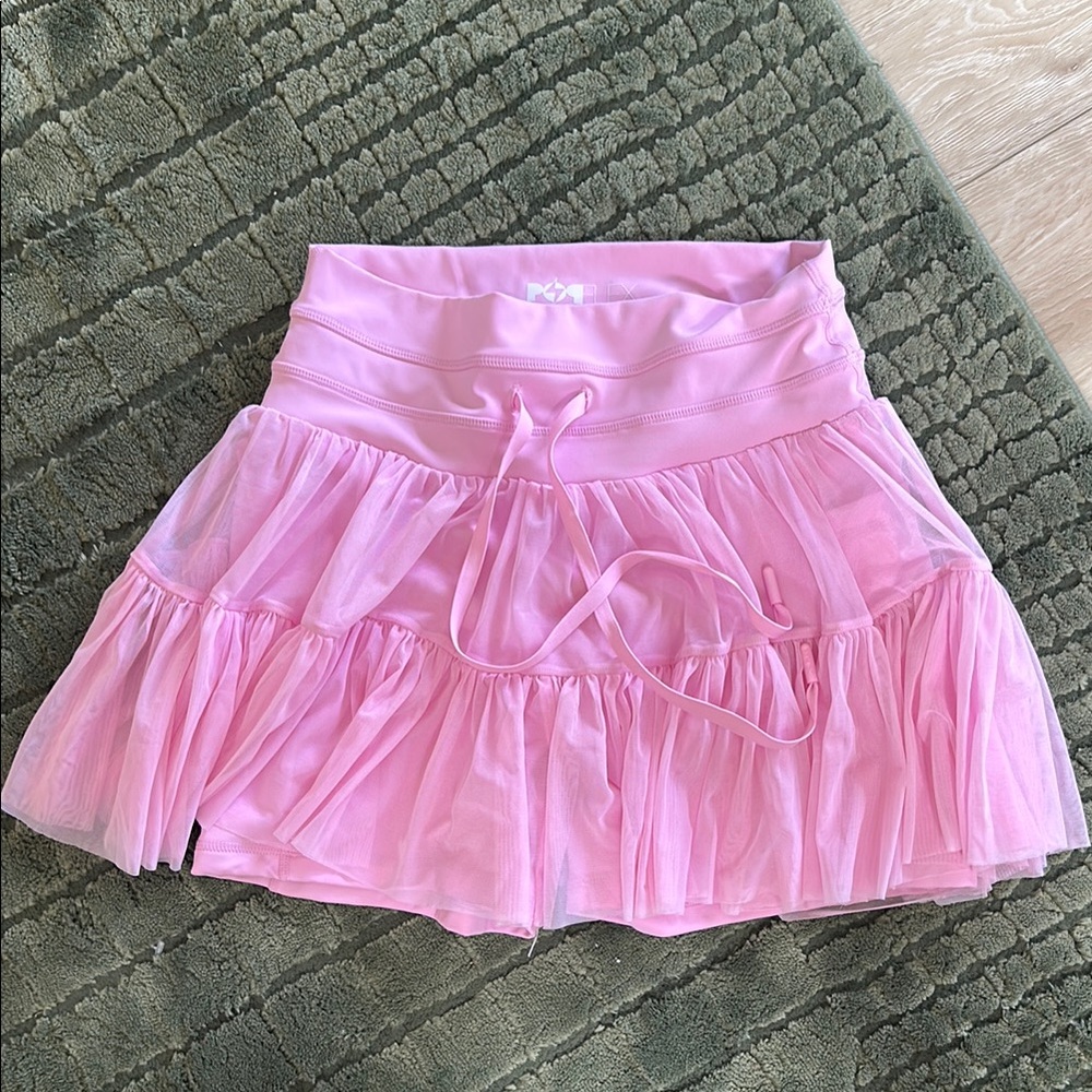 POPFLEX Pink Pirouette Skirt with Ruched Ruffles